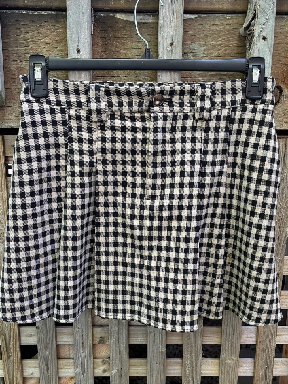 Joe Fresh Black and Cream Gingham Skater Skirt